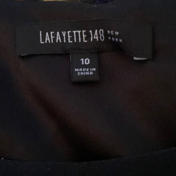 Lafayette 148 Silk Black Semi Sheer Overlay Layered crinkle Tunic Top Dress - 10 - Picture 10 of 12